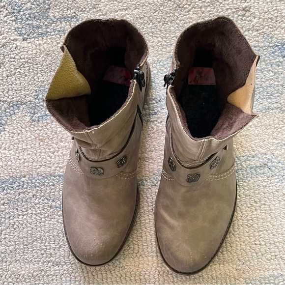 RIEKER PEGGY 98 DIESEL SUEDE LEATHER STUDDED MOTO ANKLE BOOTS SIZE 8 - Picture 6 of 15